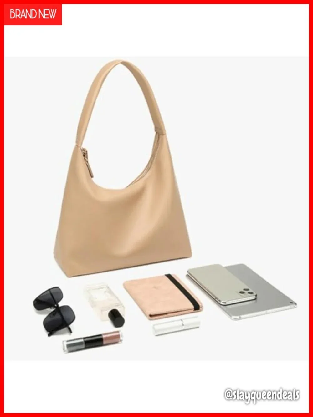 PU Leather Crescent Shoulder Bag Women Hobo Tote Crossbody Retro